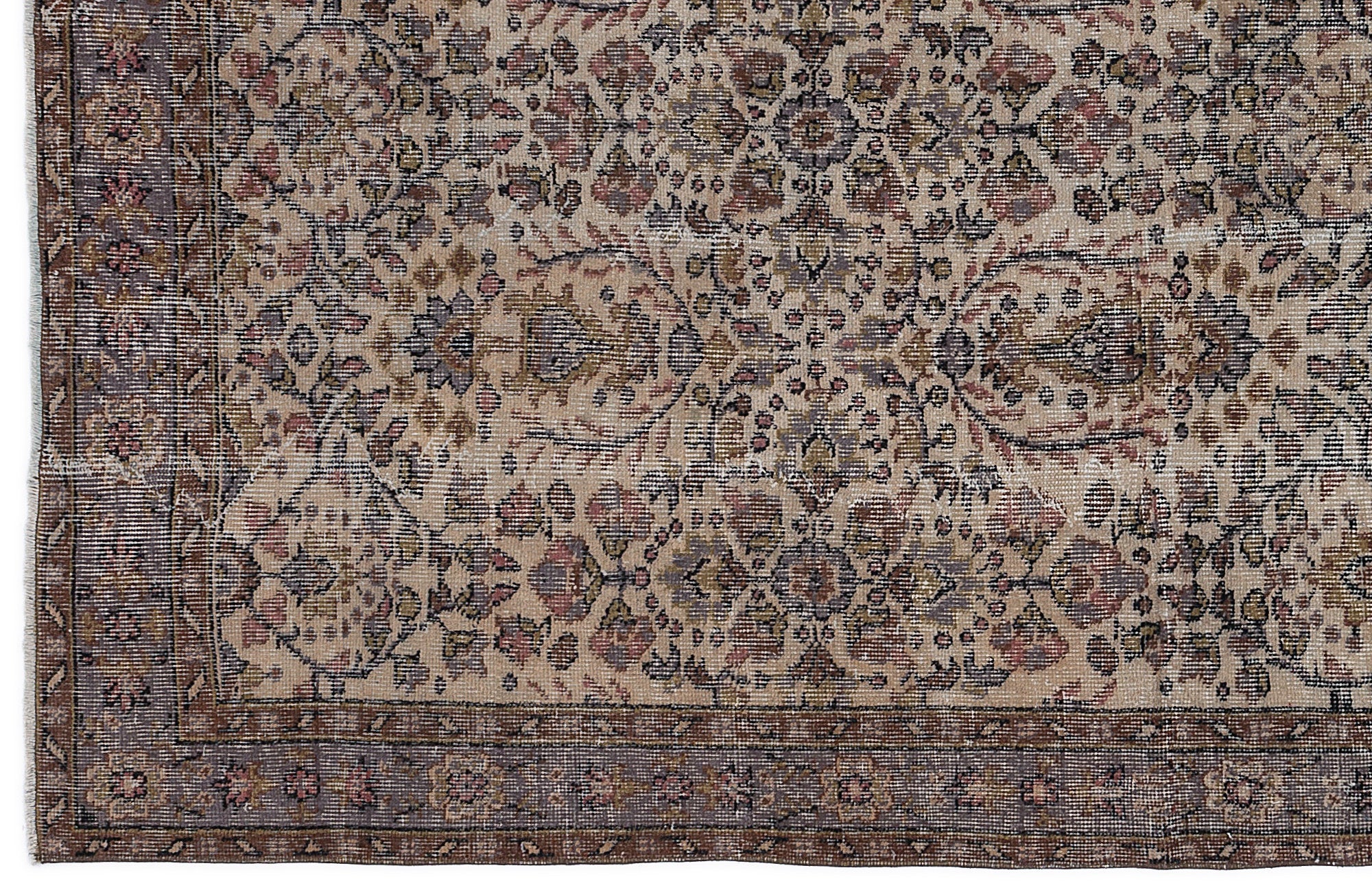 Naturel Over Dyed Vintage Rug 5'1'' x 9'0'' ft 154 x 275 cm