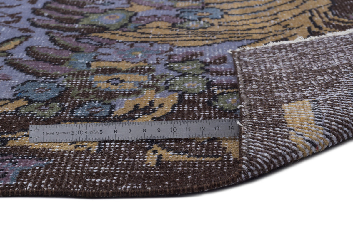 Blue Over Dyed Vintage Rug 6&#39;3&#39;&#39; x 9&#39;7&#39;&#39; ft 191 x 292 cm