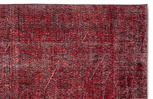 Red Over Dyed Vintage Rug 5'6'' x 10'1'' ft 167 x 308 cm