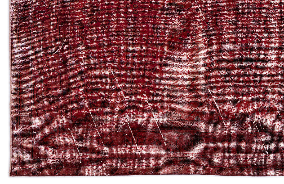 Red Over Dyed Vintage Rug 5&#39;6&#39;&#39; x 10&#39;1&#39;&#39; ft 167 x 308 cm