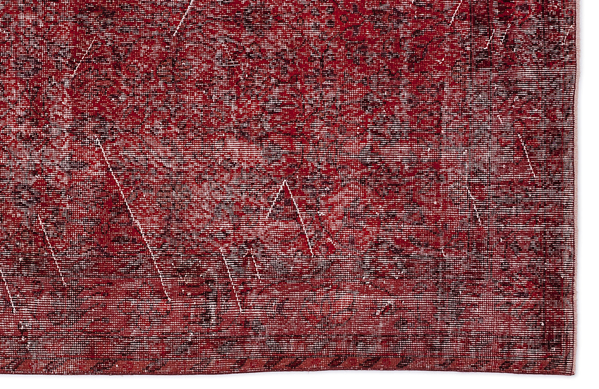 Red Over Dyed Vintage Rug 5&#39;6&#39;&#39; x 10&#39;1&#39;&#39; ft 167 x 308 cm