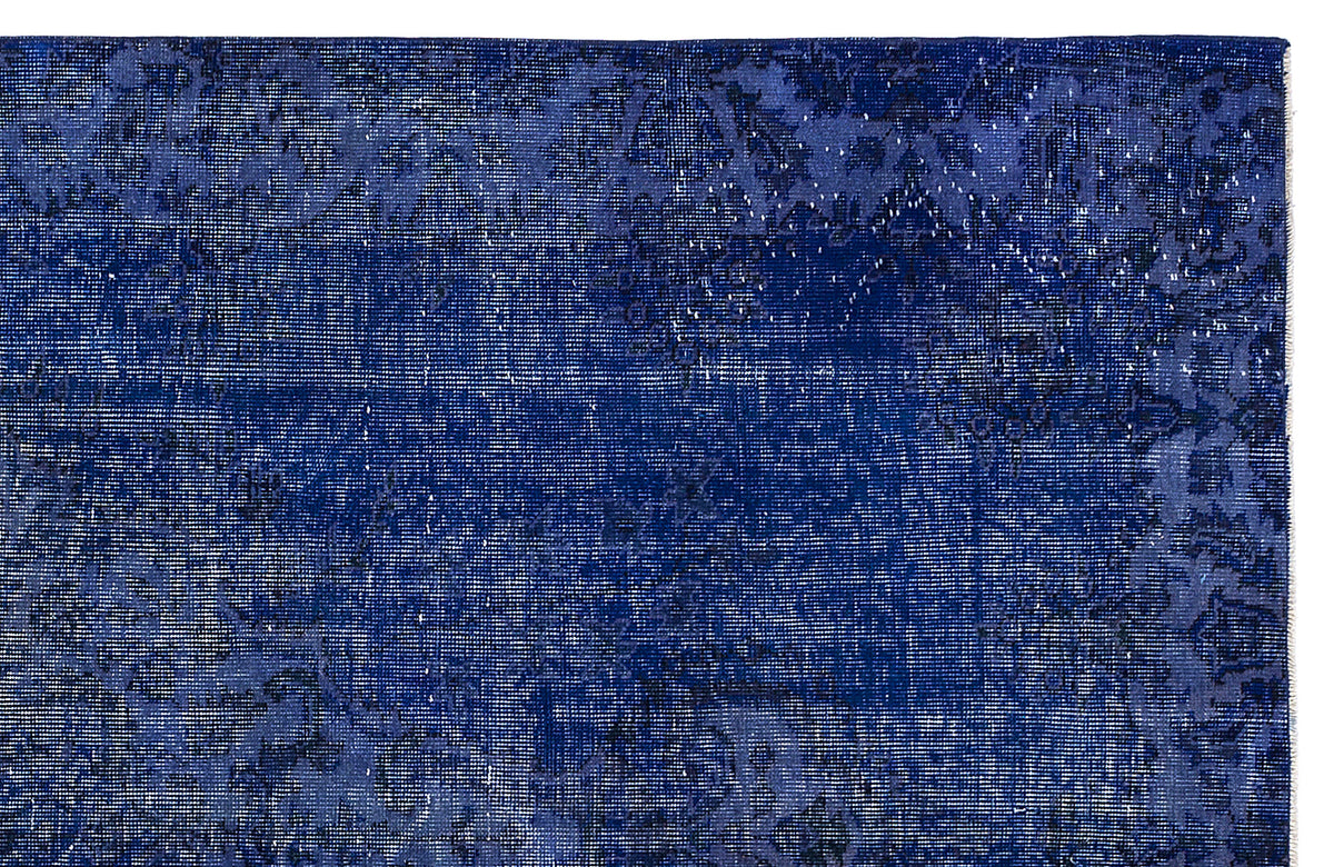 Blue Over Dyed Vintage Rug 5&#39;7&#39;&#39; x 9&#39;3&#39;&#39; ft 169 x 283 cm