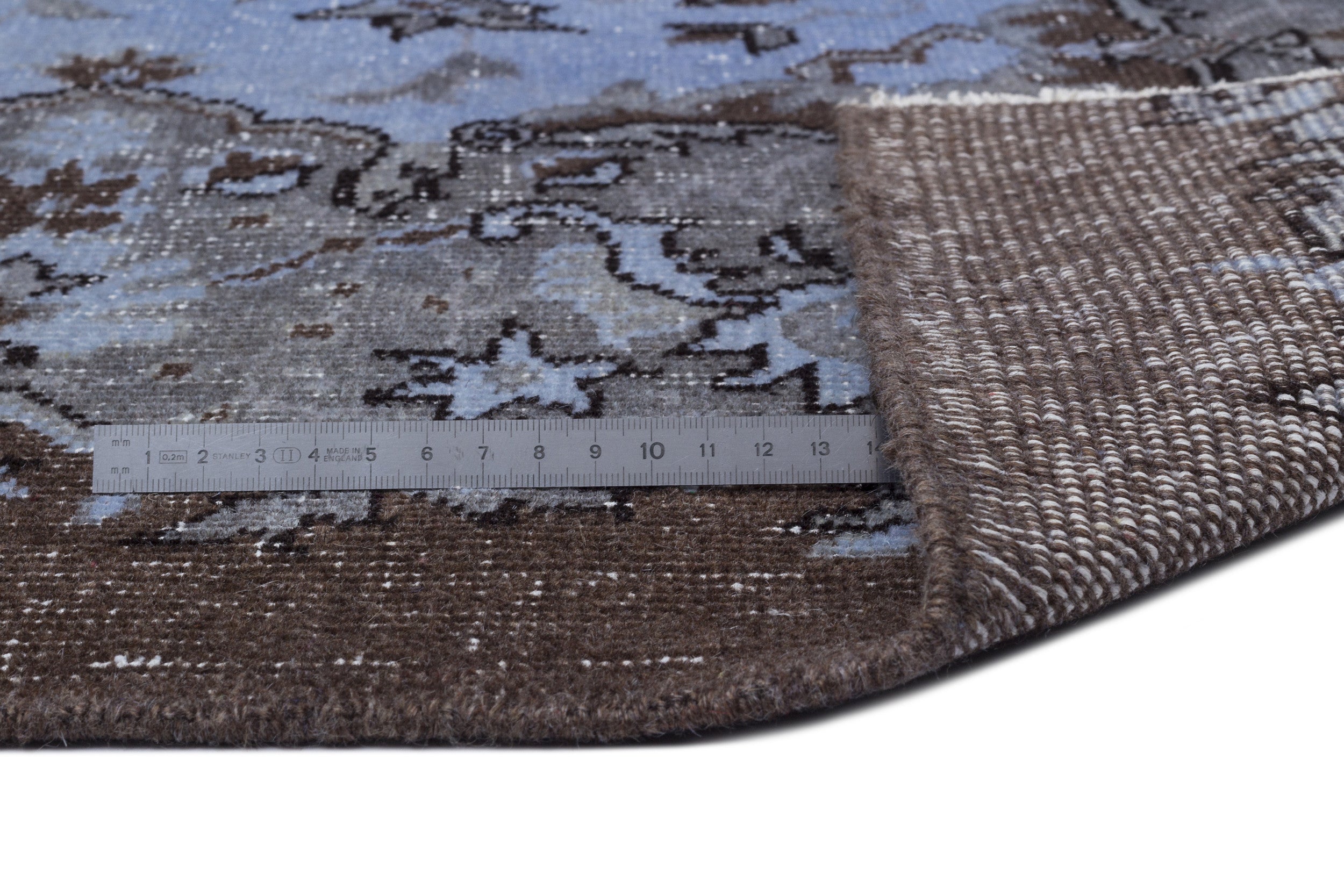 Blue Over Dyed Vintage Rug 5'5'' x 9'1'' ft 166 x 278 cm