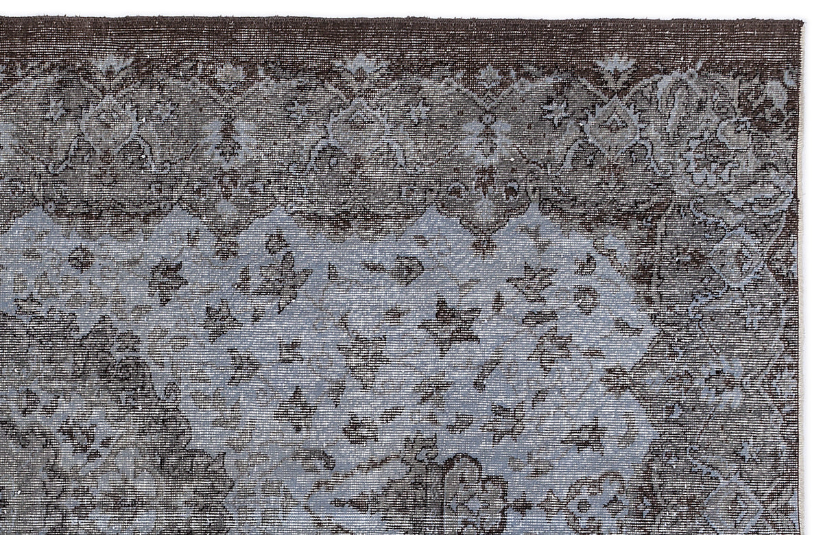 Blue Over Dyed Vintage Rug 5&#39;5&#39;&#39; x 9&#39;1&#39;&#39; ft 166 x 278 cm
