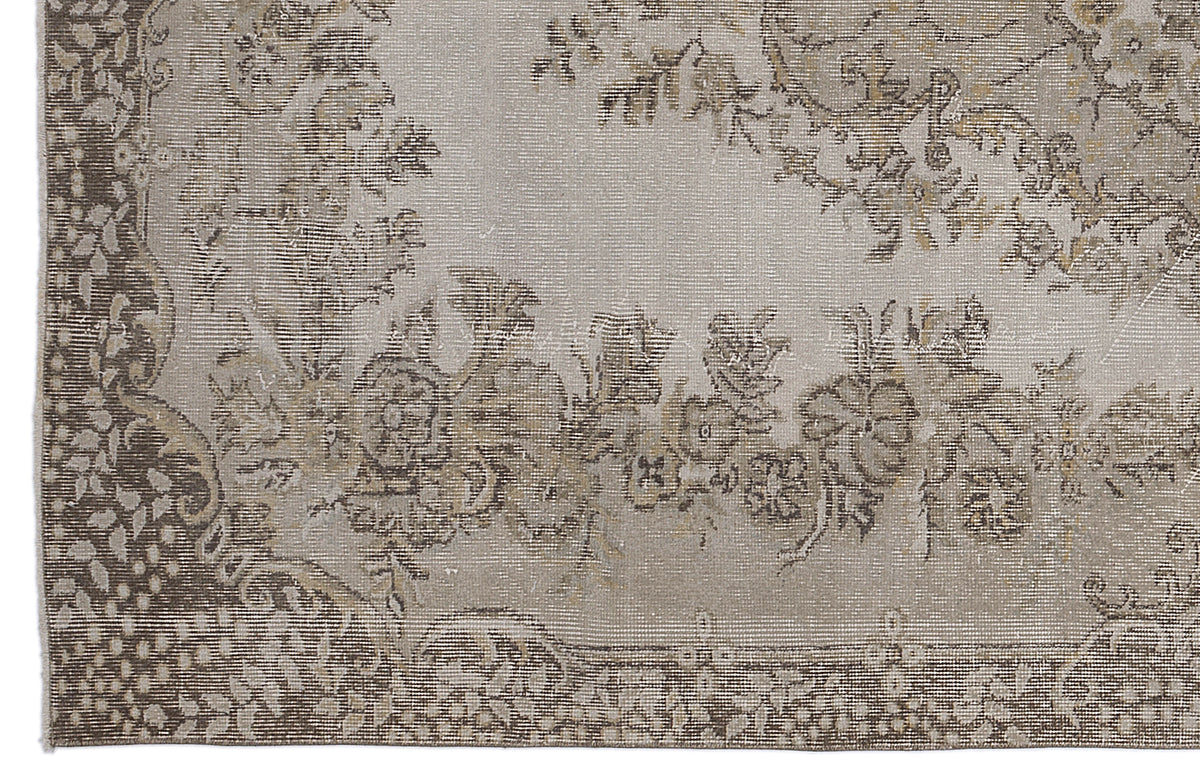 Beige Over Dyed Vintage Rug 5&#39;9&#39;&#39; x 9&#39;1&#39;&#39; ft 175 x 276 cm