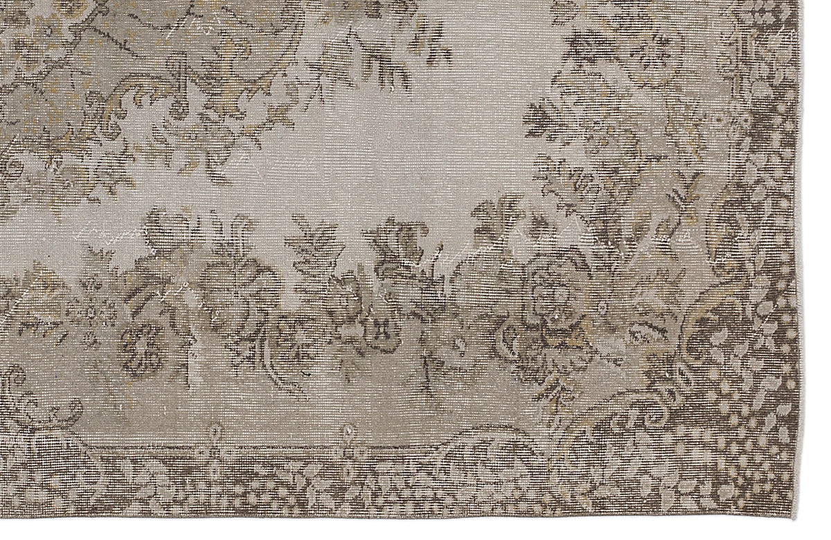 Beige Over Dyed Vintage Rug 5&#39;9&#39;&#39; x 9&#39;1&#39;&#39; ft 175 x 276 cm