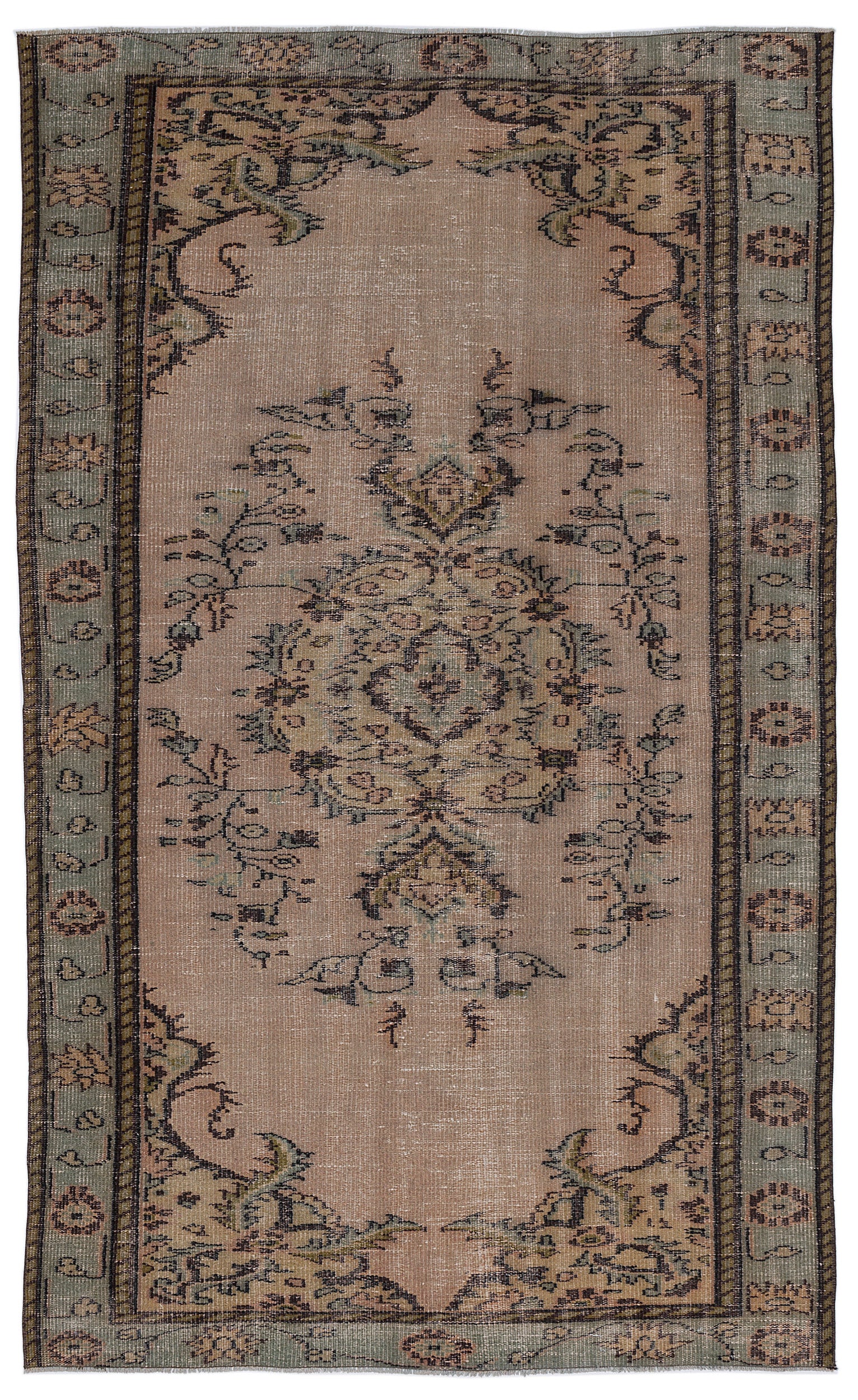 Naturel Over Dyed Vintage Rug 5'5'' x 8'11'' ft 166 x 273 cm