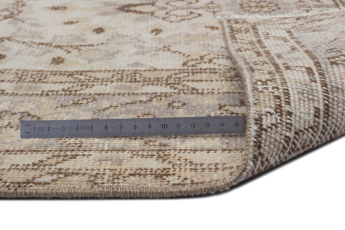 Beige Over Dyed Vintage Rug 6&#39;3&#39;&#39; x 9&#39;7&#39;&#39; ft 190 x 293 cm