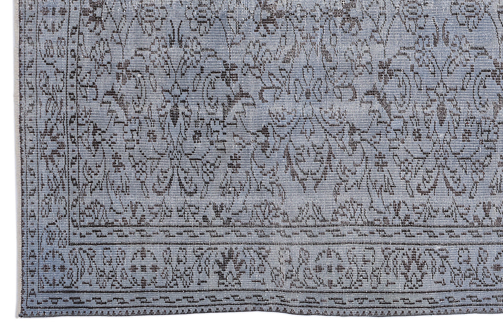 Retro Design Stone Blue Over Dyed Vintage Rug 5'9'' x 8'11'' ft 174 x 272 cm