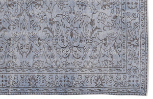 Retro Design Stone Blue Over Dyed Vintage Rug 5'9'' x 8'11'' ft 174 x 272 cm