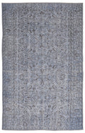 Retro Design Stone Blue Over Dyed Vintage Rug 5'9'' x 8'11'' ft 174 x 272 cm