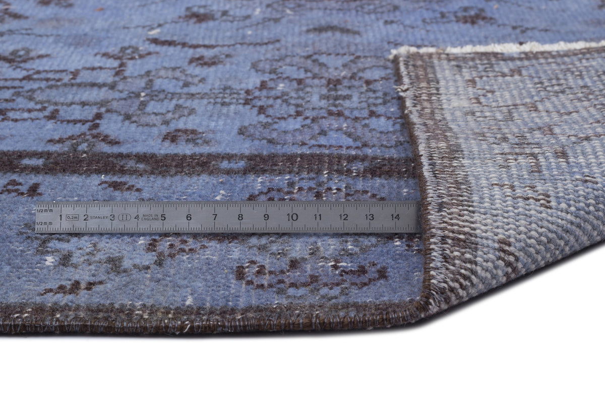 Blue Over Dyed Vintage Rug 5&#39;6&#39;&#39; x 10&#39;3&#39;&#39; ft 168 x 312 cm