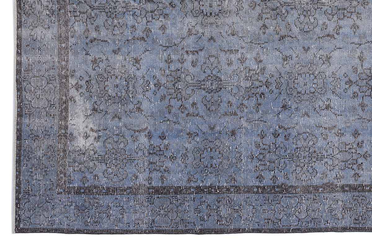 Blue Over Dyed Vintage Rug 5&#39;6&#39;&#39; x 10&#39;3&#39;&#39; ft 168 x 312 cm