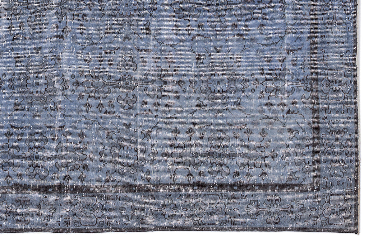 Blue Over Dyed Vintage Rug 5&#39;6&#39;&#39; x 10&#39;3&#39;&#39; ft 168 x 312 cm
