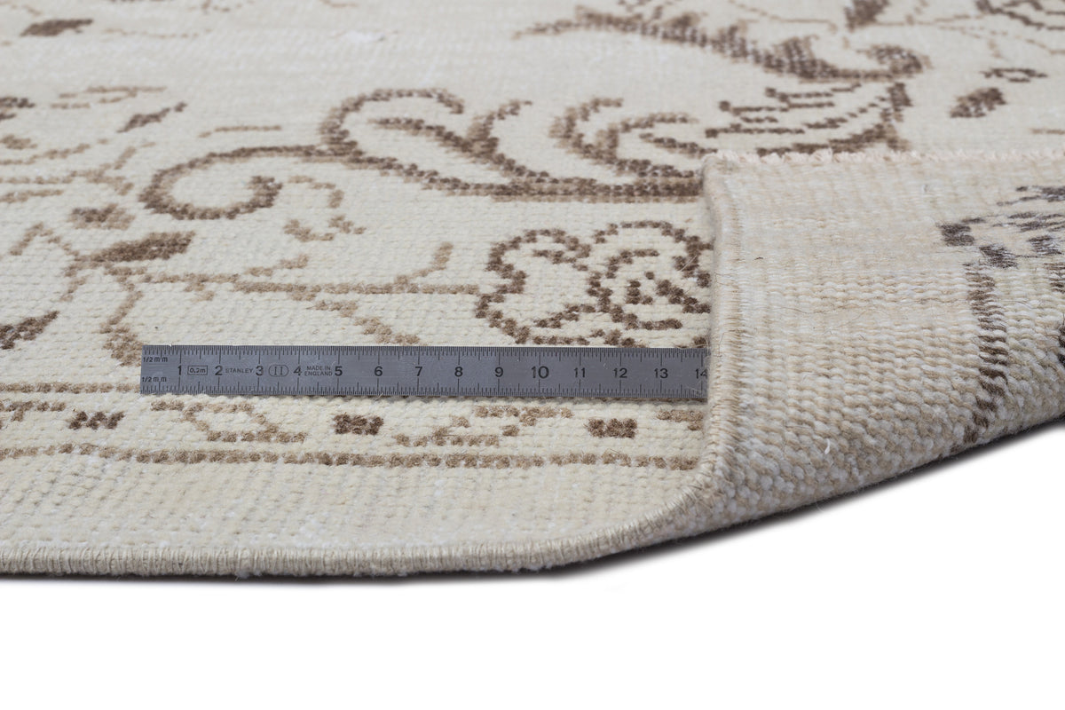 Beige Over Dyed Vintage Rug 5&#39;2&#39;&#39; x 8&#39;11&#39;&#39; ft 158 x 273 cm