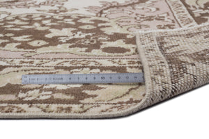 Beige Over Dyed Vintage Rug 5'6'' x 9'4'' ft 167 x 285 cm