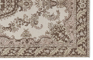 Beige Over Dyed Vintage Rug 5'6'' x 9'4'' ft 167 x 285 cm