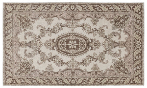 Beige Over Dyed Vintage Rug 5'6'' x 9'4'' ft 167 x 285 cm