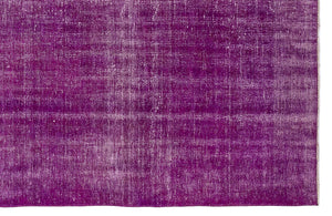 Fuchsia Over Dyed Vintage Rug 6'2'' x 9'1'' ft 188 x 277 cm
