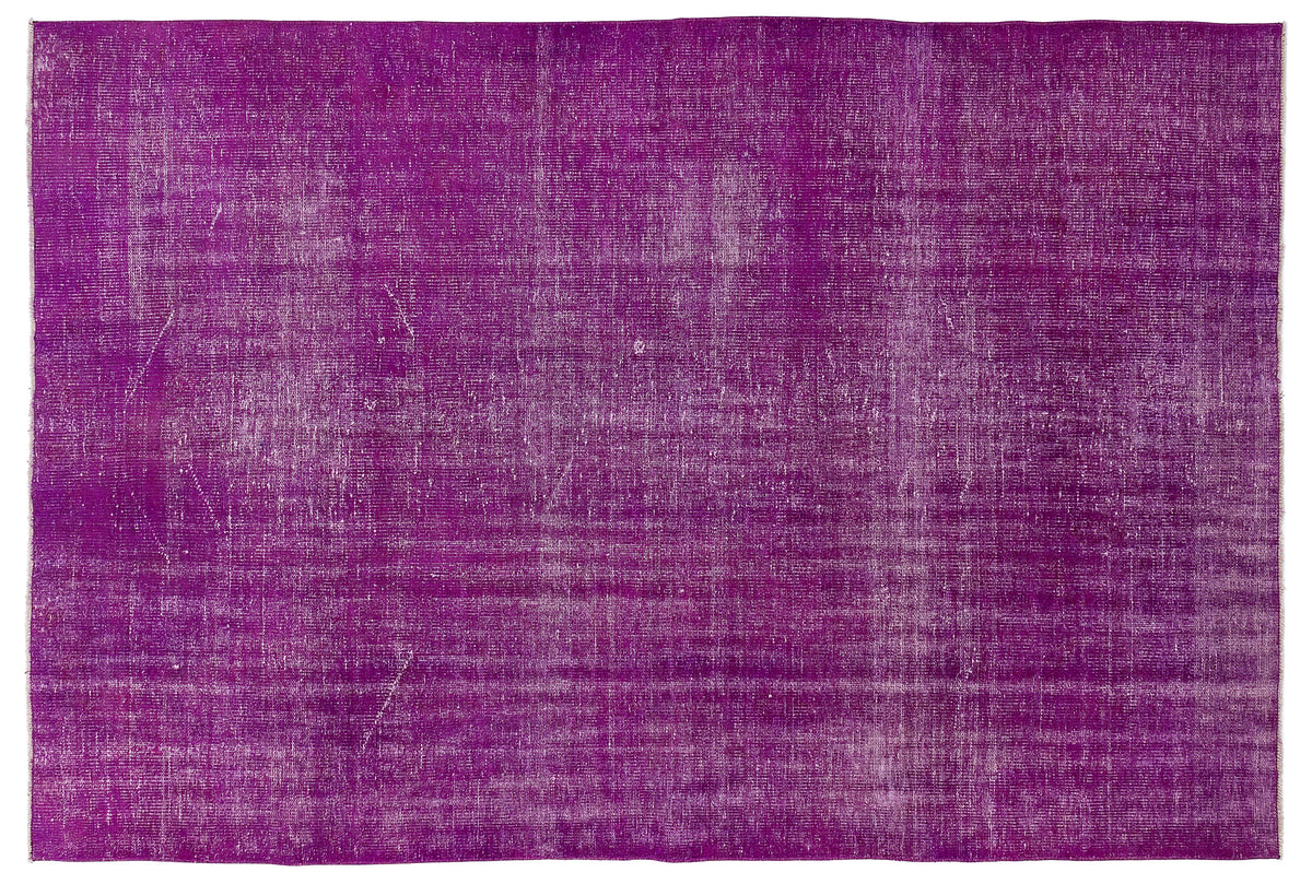 Fuchsia Over Dyed Vintage Rug 6&#39;2&#39;&#39; x 9&#39;1&#39;&#39; ft 188 x 277 cm