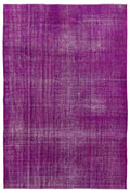 Fuchsia Over Dyed Vintage Rug 6'2'' x 9'1'' ft 188 x 277 cm