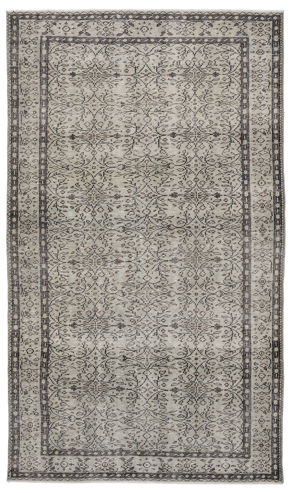 Beige Over Dyed Vintage Rug 5'5'' x 8'12'' ft 164 x 274 cm