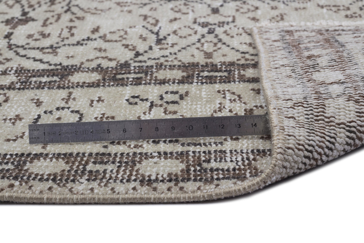 Beige Over Dyed Vintage Rug 5&#39;5&#39;&#39; x 8&#39;12&#39;&#39; ft 164 x 274 cm
