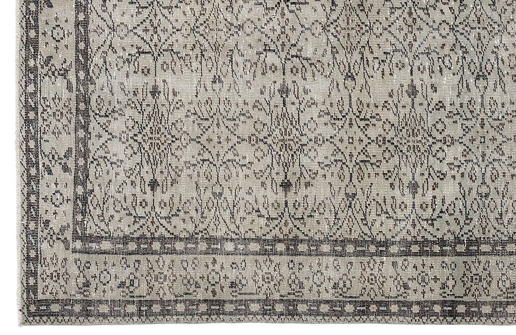 Beige Over Dyed Vintage Rug 5'5'' x 8'12'' ft 164 x 274 cm
