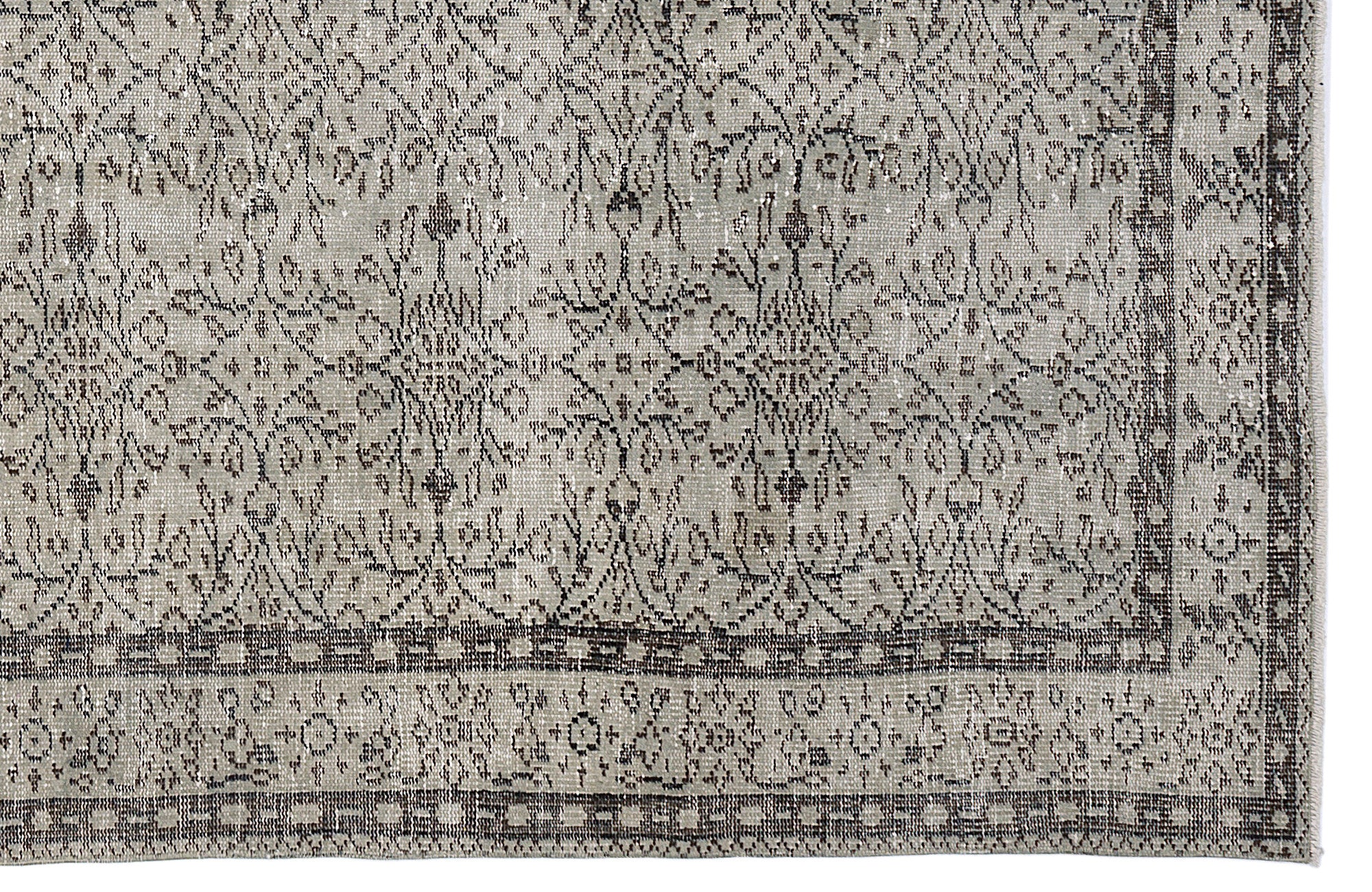 Beige Over Dyed Vintage Rug 5'5'' x 8'12'' ft 164 x 274 cm