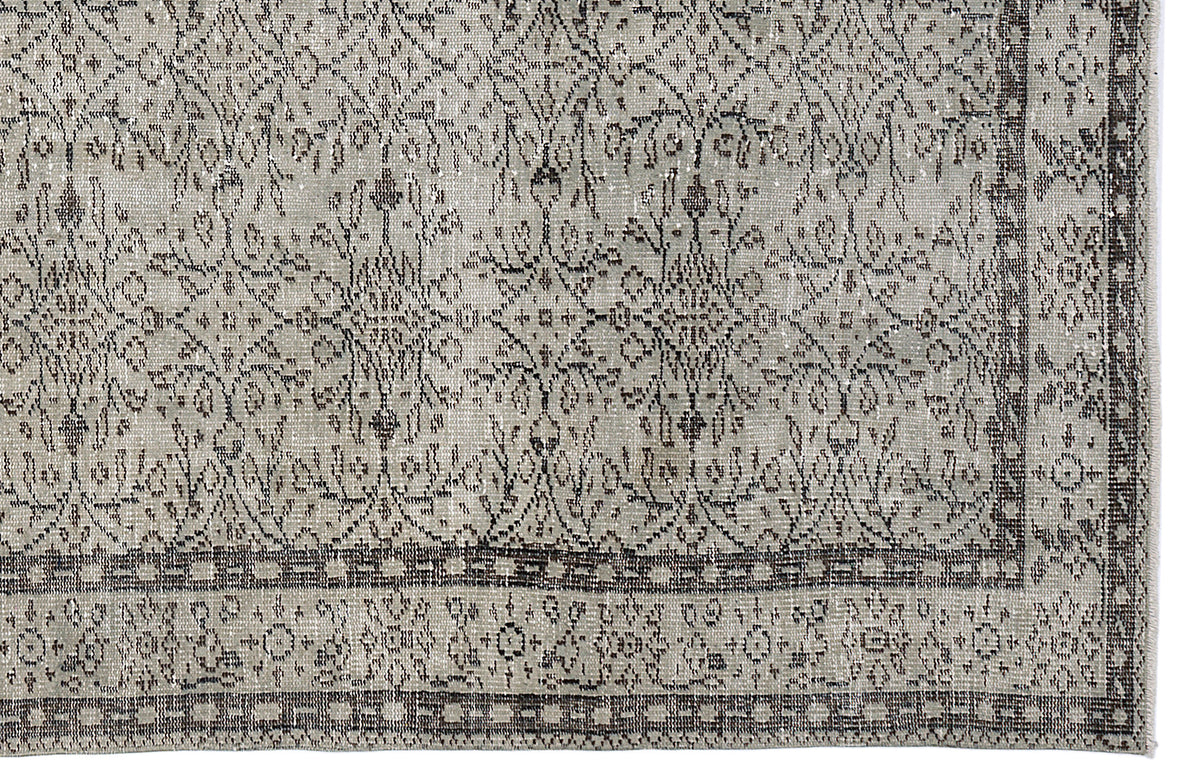 Beige Over Dyed Vintage Rug 5&#39;5&#39;&#39; x 8&#39;12&#39;&#39; ft 164 x 274 cm