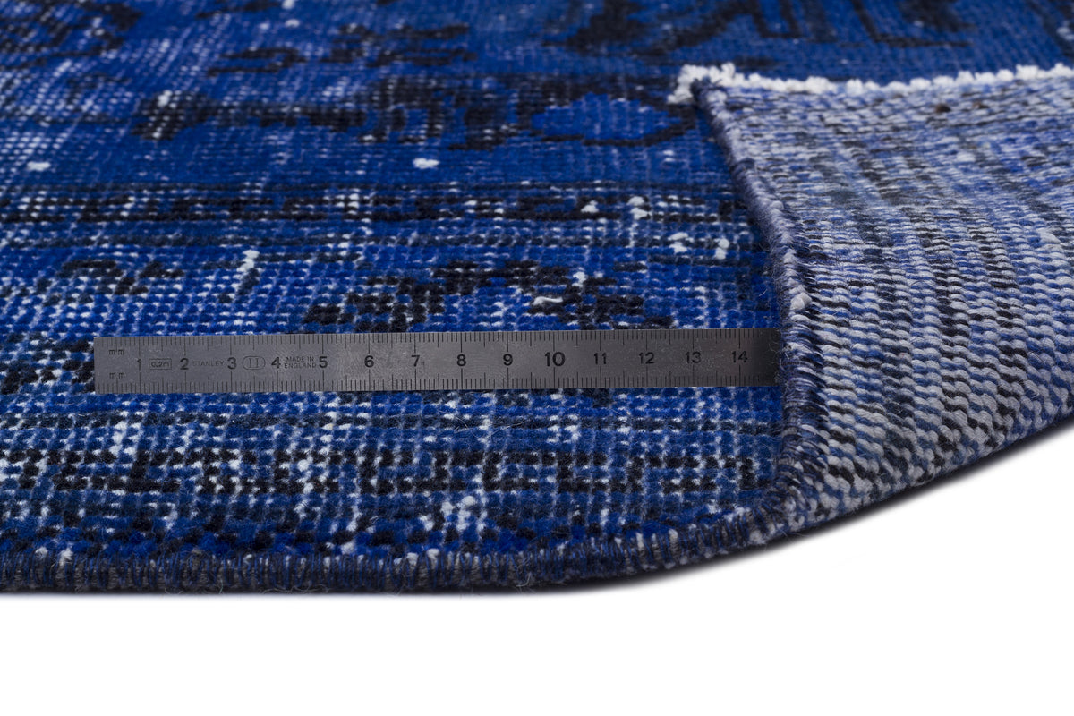 Blue Over Dyed Vintage Rug 4&#39;10&#39;&#39; x 9&#39;5&#39;&#39; ft 147 x 287 cm