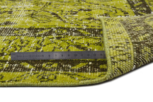 Green Over Dyed Vintage Rug 5'8'' x 9'7'' ft 172 x 293 cm
