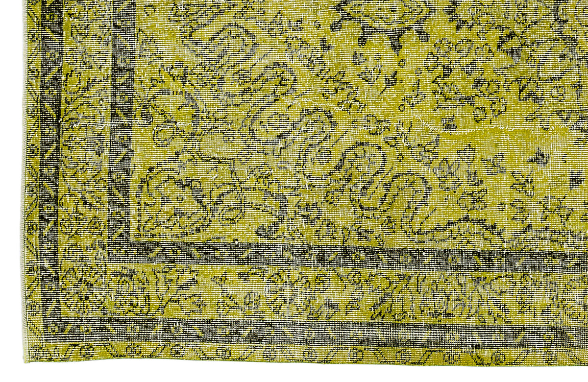 Green Over Dyed Vintage Rug 5&#39;8&#39;&#39; x 9&#39;7&#39;&#39; ft 172 x 293 cm