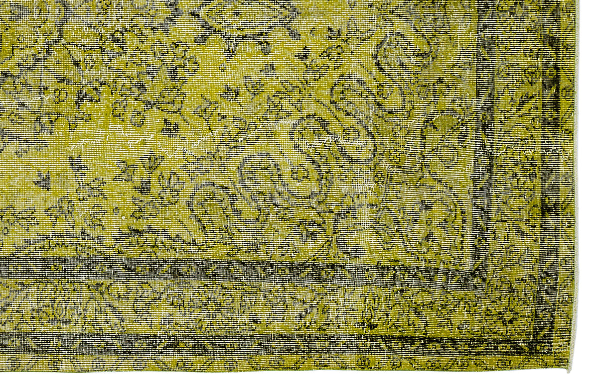 Green Over Dyed Vintage Rug 5&#39;8&#39;&#39; x 9&#39;7&#39;&#39; ft 172 x 293 cm