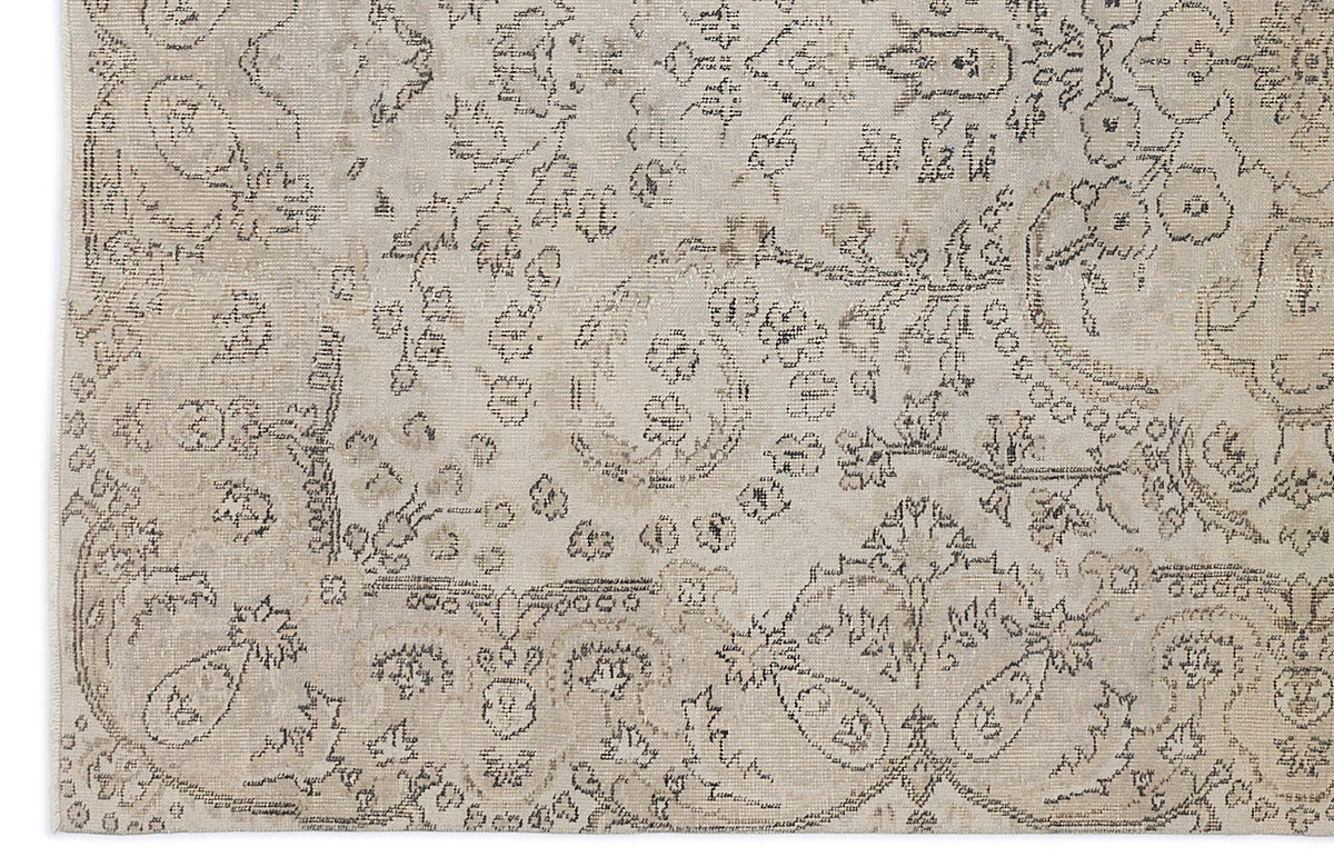 Beige Over Dyed Vintage Rug 5&#39;7&#39;&#39; x 9&#39;7&#39;&#39; ft 171 x 292 cm