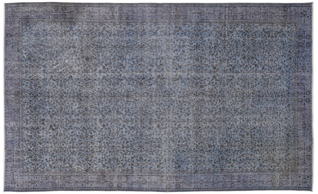 Retro Design Stone Blue Over Dyed Vintage Rug 5'7'' x 9'0'' ft 169 x 275 cm