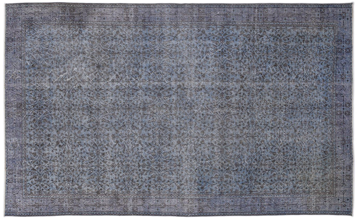Retro Design Stone Blue Over Dyed Vintage Rug 5&#39;7&#39;&#39; x 9&#39;0&#39;&#39; ft 169 x 275 cm