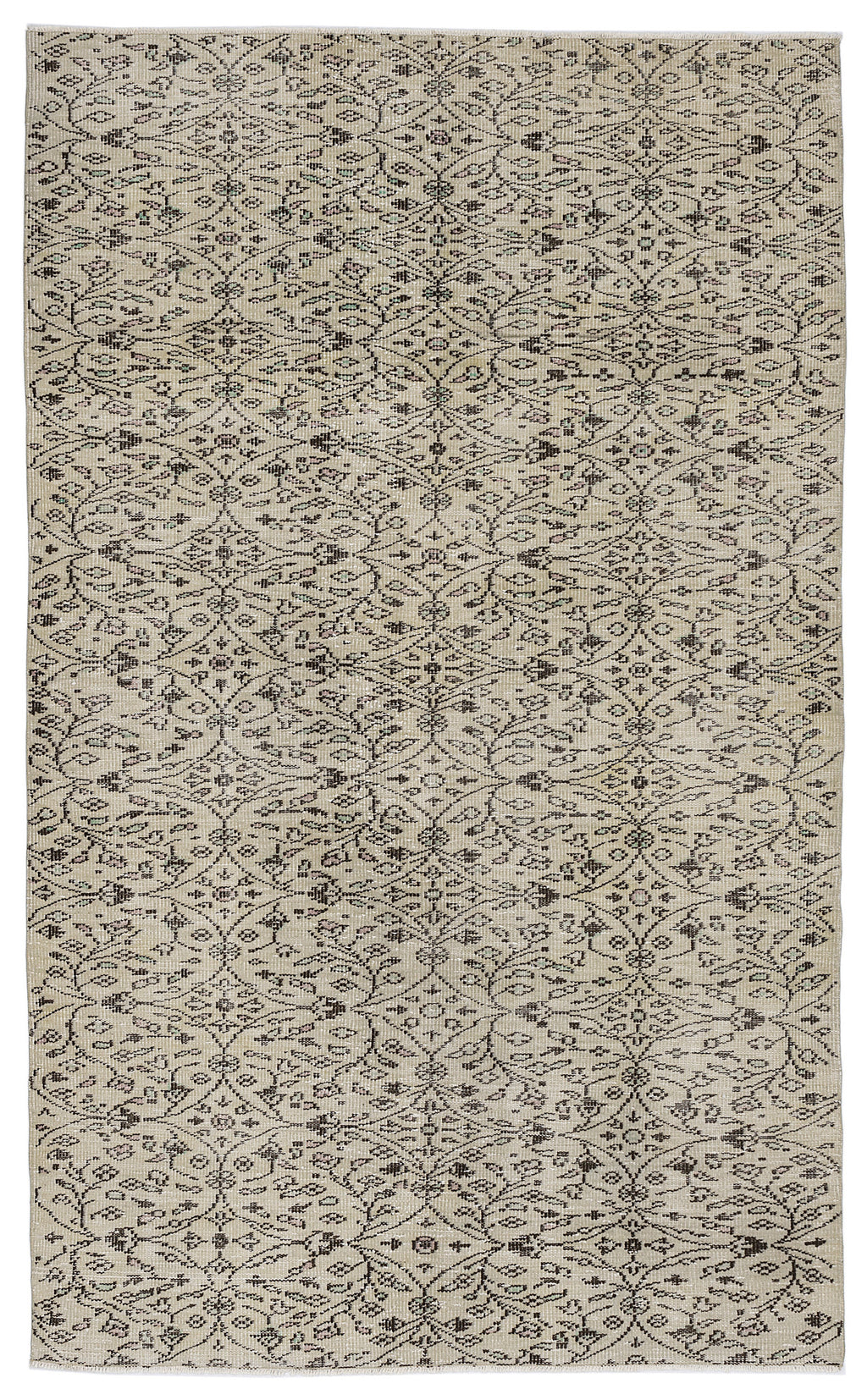 Naturel Over Dyed Vintage Rug 5'5'' x 8'11'' ft 164 x 272 cm