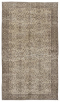 Beige Over Dyed Vintage Rug 5'7'' x 9'5'' ft 169 x 288 cm