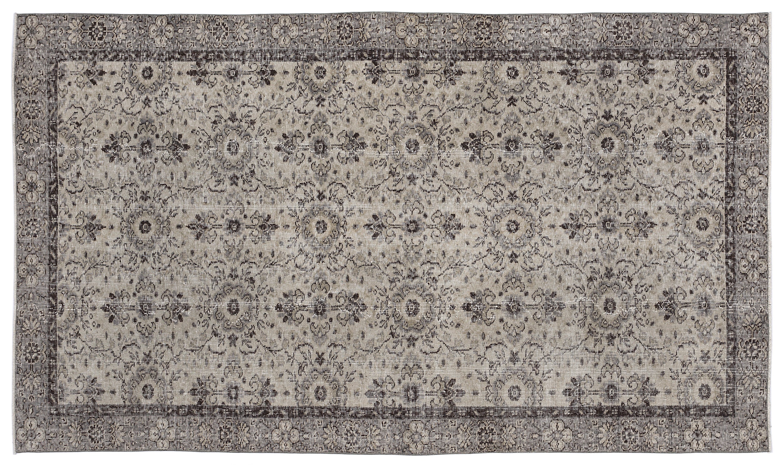 Beige Over Dyed Vintage Rug 4'10'' x 8'7'' ft 148 x 262 cm