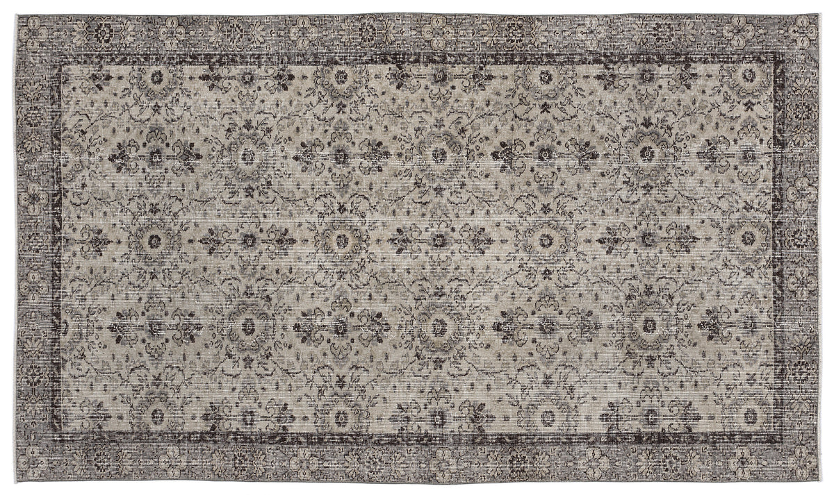 Beige Over Dyed Vintage Rug 4&#39;10&#39;&#39; x 8&#39;7&#39;&#39; ft 148 x 262 cm