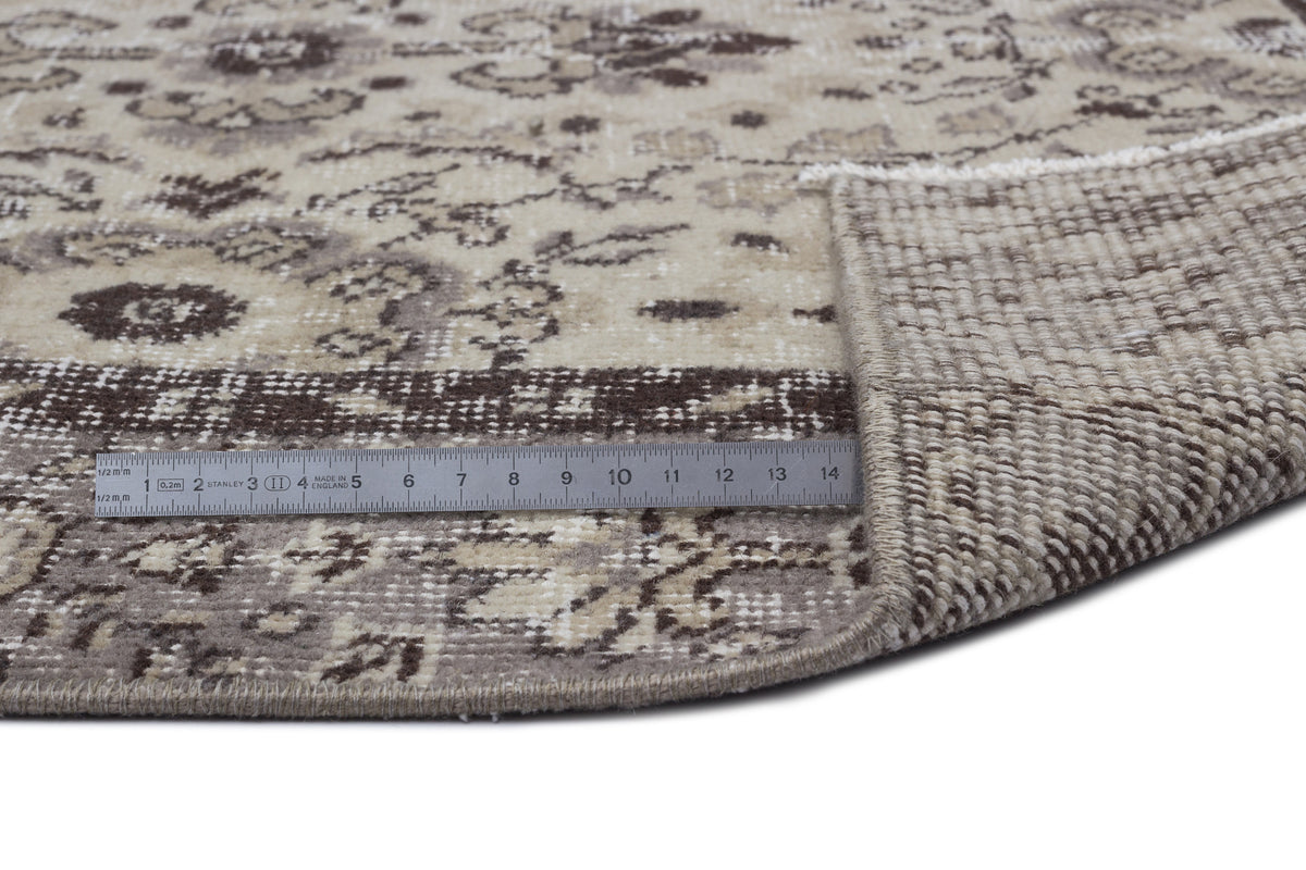 Beige Over Dyed Vintage Rug 4&#39;10&#39;&#39; x 8&#39;7&#39;&#39; ft 148 x 262 cm