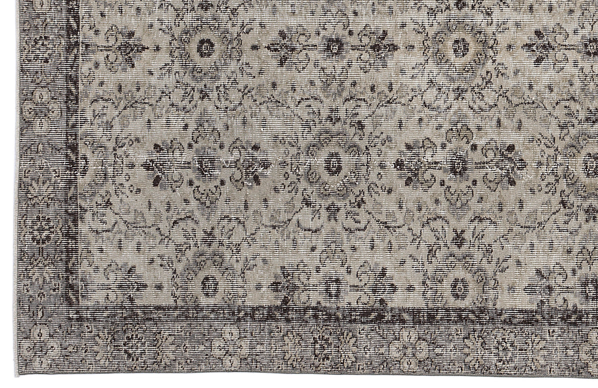 Beige Over Dyed Vintage Rug 4&#39;10&#39;&#39; x 8&#39;7&#39;&#39; ft 148 x 262 cm
