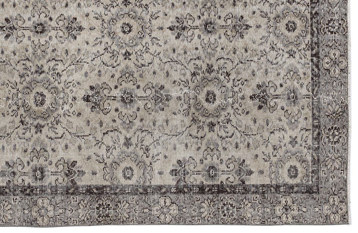 Beige Over Dyed Vintage Rug 4&#39;10&#39;&#39; x 8&#39;7&#39;&#39; ft 148 x 262 cm