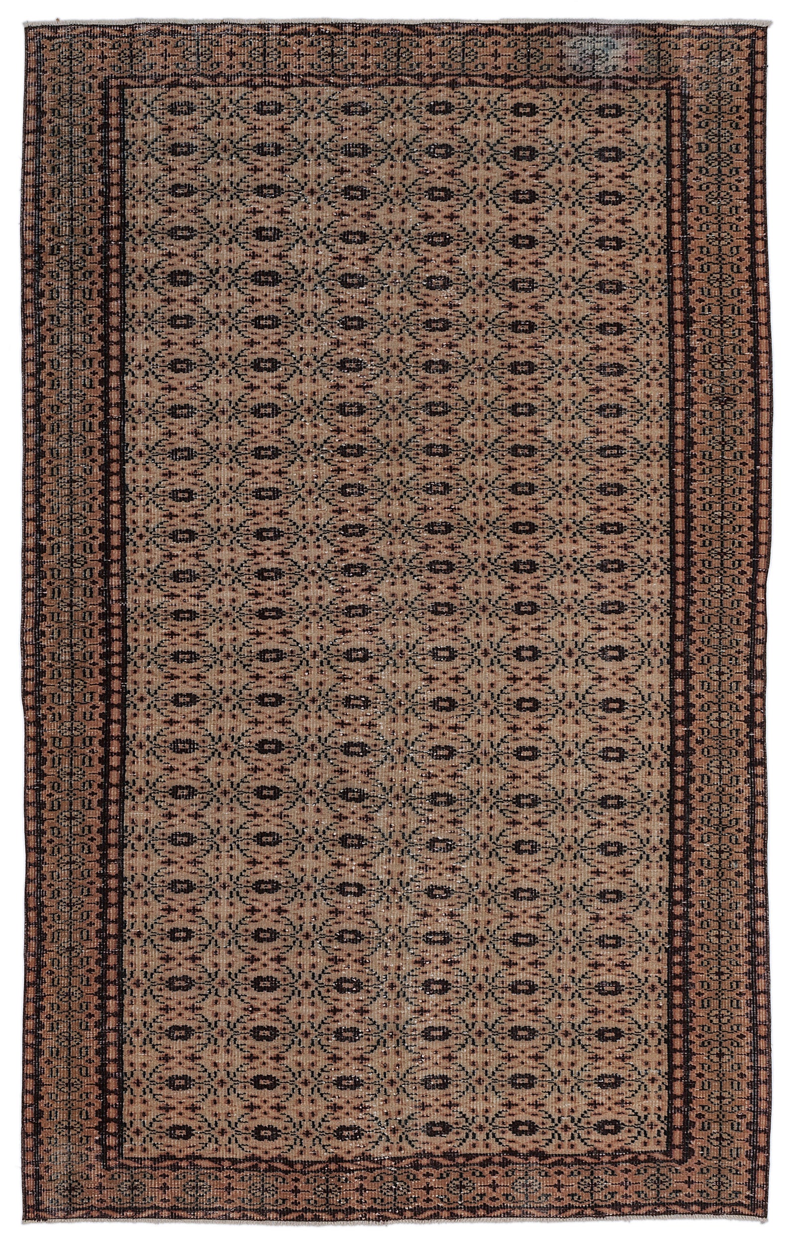 Naturel Over Dyed Vintage Rug 5'7'' x 9'0'' ft 171 x 275 cm