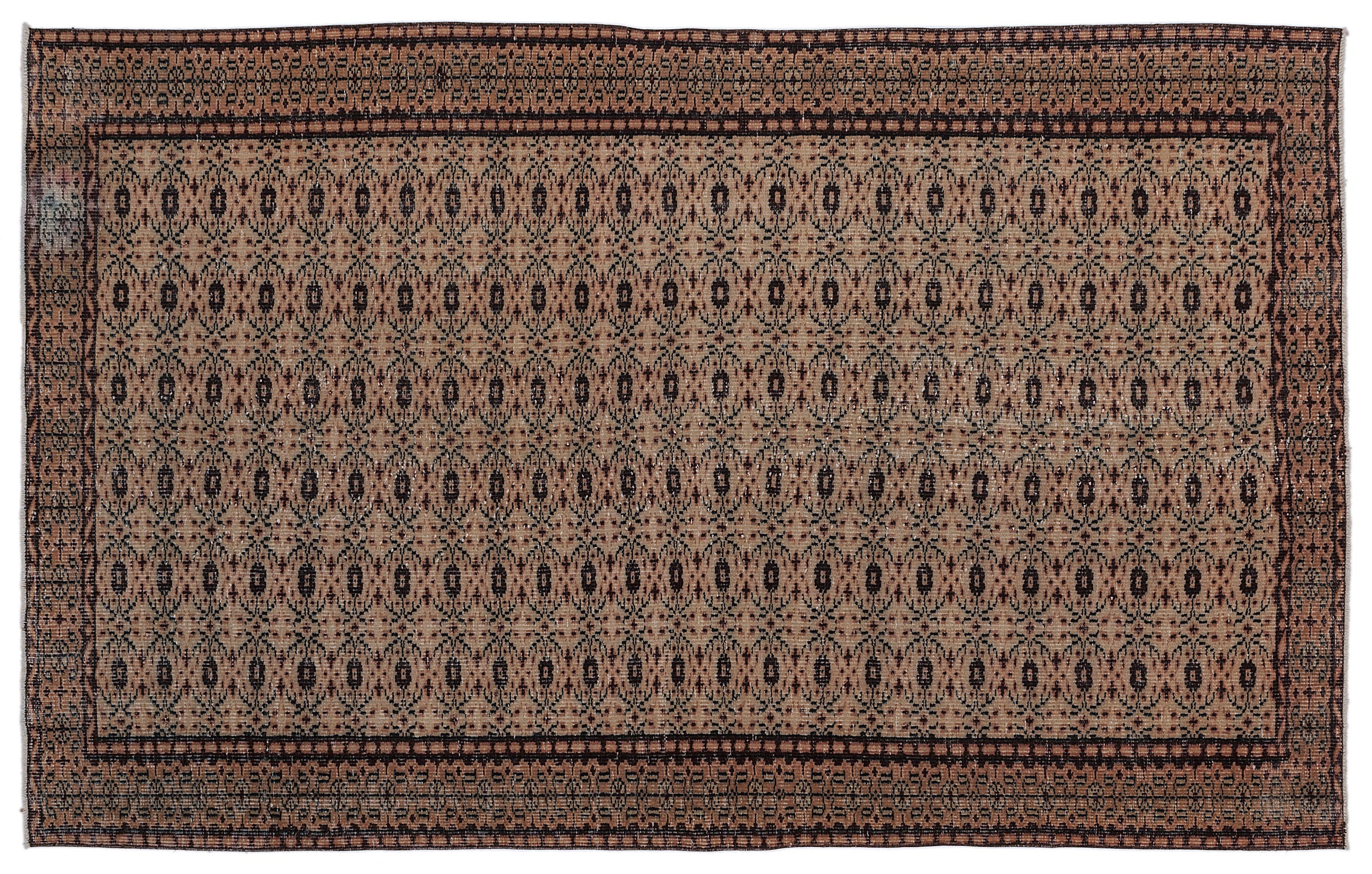 Naturel Over Dyed Vintage Rug 5'7'' x 9'0'' ft 171 x 275 cm