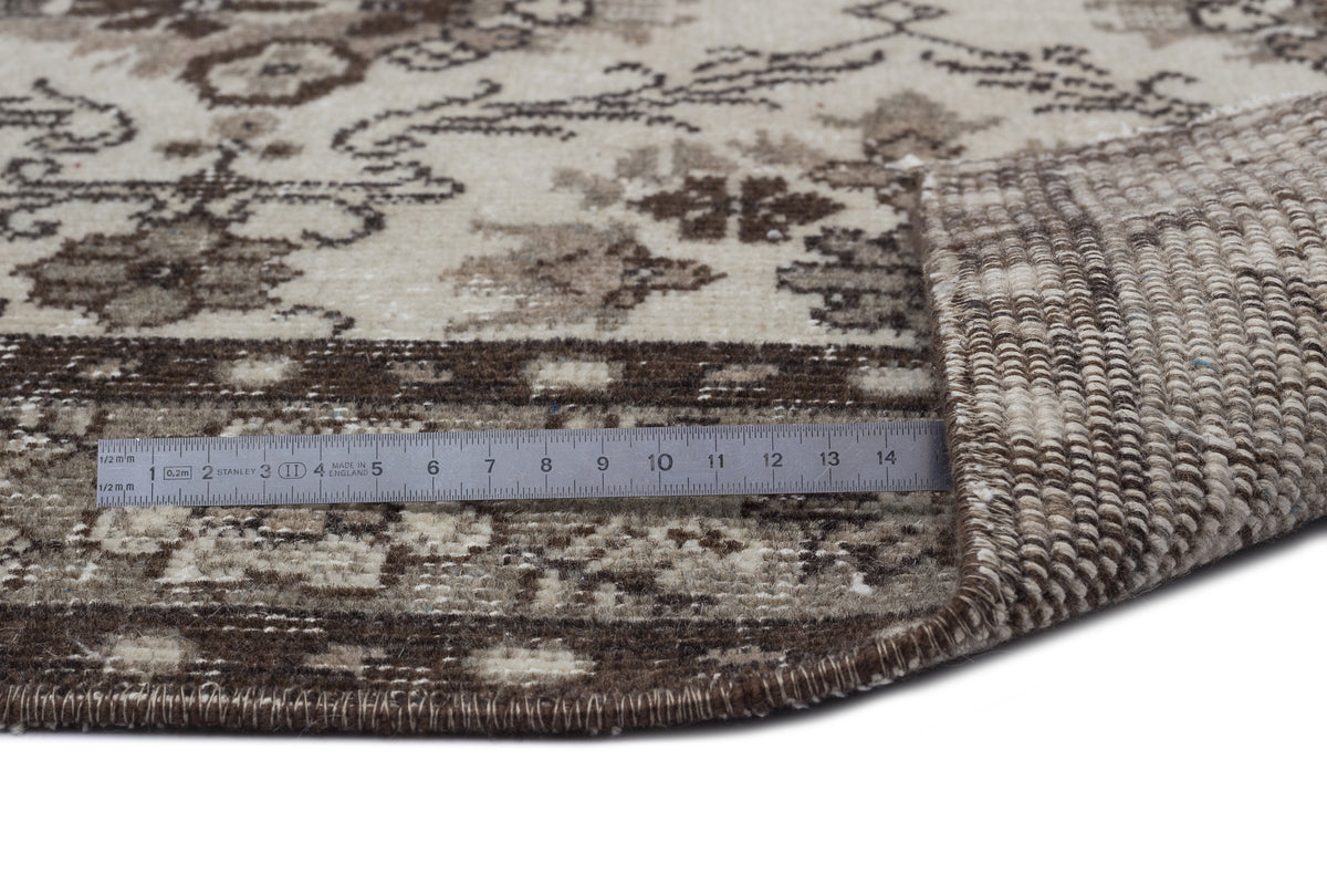 Beige Over Dyed Vintage Rug 4&#39;12&#39;&#39; x 8&#39;1&#39;&#39; ft 152 x 246 cm