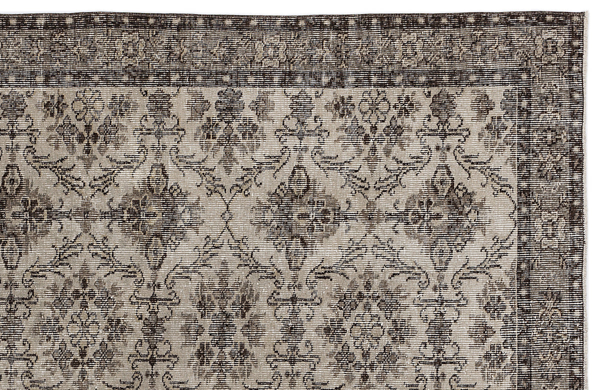 Beige Over Dyed Vintage Rug 4&#39;12&#39;&#39; x 8&#39;1&#39;&#39; ft 152 x 246 cm