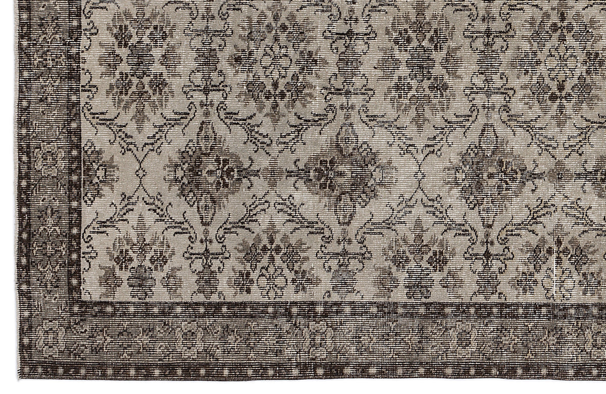 Beige Over Dyed Vintage Rug 4&#39;12&#39;&#39; x 8&#39;1&#39;&#39; ft 152 x 246 cm