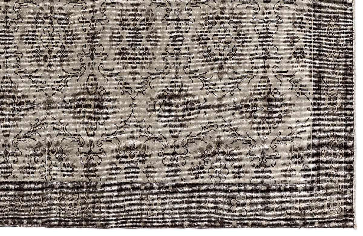 Beige Over Dyed Vintage Rug 4&#39;12&#39;&#39; x 8&#39;1&#39;&#39; ft 152 x 246 cm